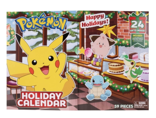 Pokemon Holiday Advent Calendar, 59 Pieces with Pikachu Design, Christmas Gift Set with Accessories (Ref: 191726756309)