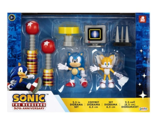 Sonic the Hedgehog 30th Anniversary Diorama Set, 6.5 cm Figures with Accessories, 2.5-inch Display Collection (Ref: 192995409255)