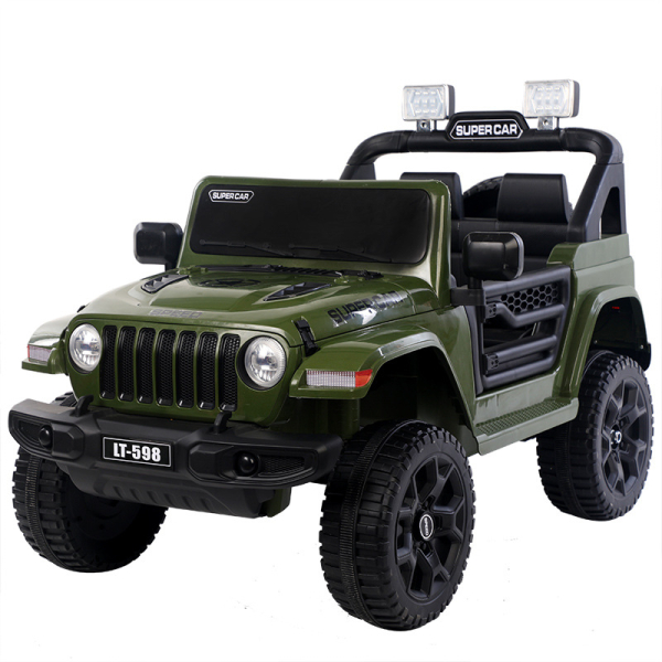Super Car Kids Ride-on Electric Jeep, 12V Battery-Powered Vehicle with LED Lights, Off-Road Style, Red and Green Colors Available (Ref: 7525526106188) - Image 3