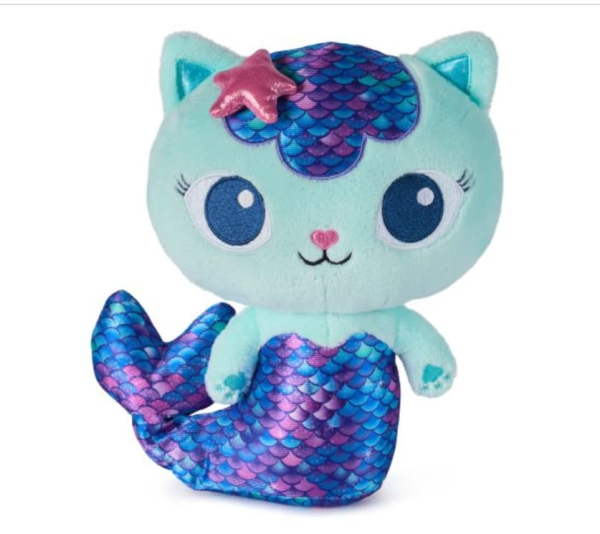 Gabby's Dollhouse Mercat Plush Toy, Blue and Purple Mermaid Cat with Sparkly Scales, Netflix Series Character (Ref: 681147046535) - Image 2