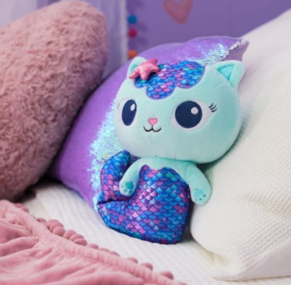 Gabby's Dollhouse Mercat Plush Toy, Blue and Purple Mermaid Cat with Sparkly Scales, Netflix Series Character (Ref: 681147046535) - Image 3