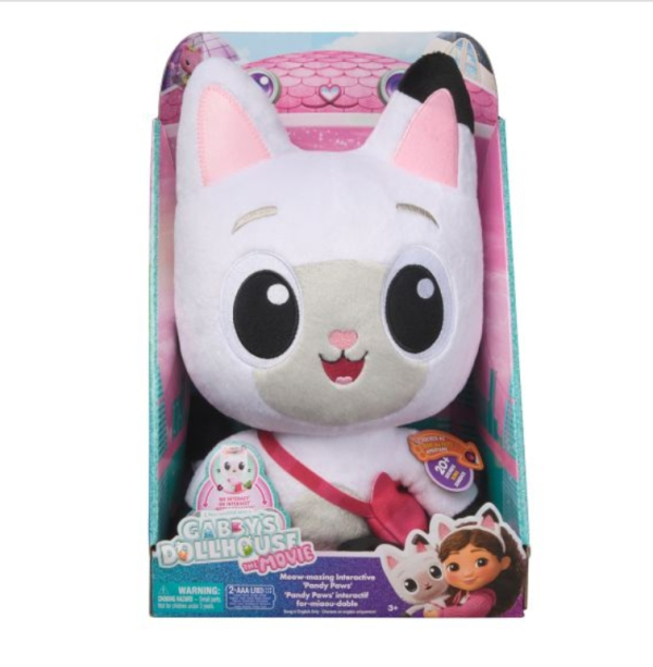 Gabby's Dollhouse Plush Cat, Interactive Pandy Paws Toy with Sound, White, 3+ Years (Ref: 681147076266)