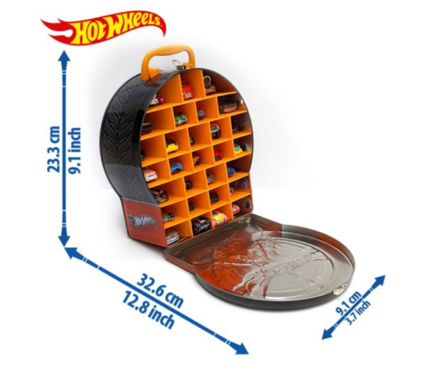 Hot Wheels Five Wheel Garage Storage Case, 28 Cars Capacity, Flame Design (Ref: - Image 2