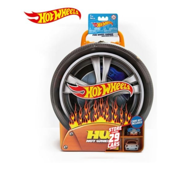 Hot Wheels Five Wheel Garage Storage Case, 28 Cars Capacity, Flame Design (Ref: