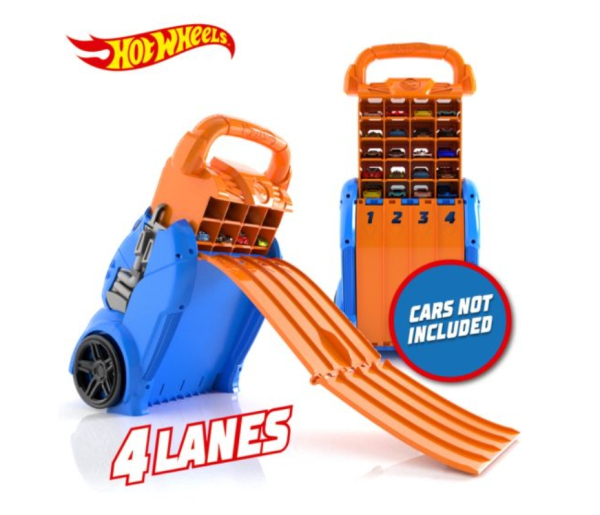 Hot Wheels Multi Launcher Case, Blue and Orange Storage Case with Race Track, Holds 20 Cars (Ref: 4893825032167) - Image 4