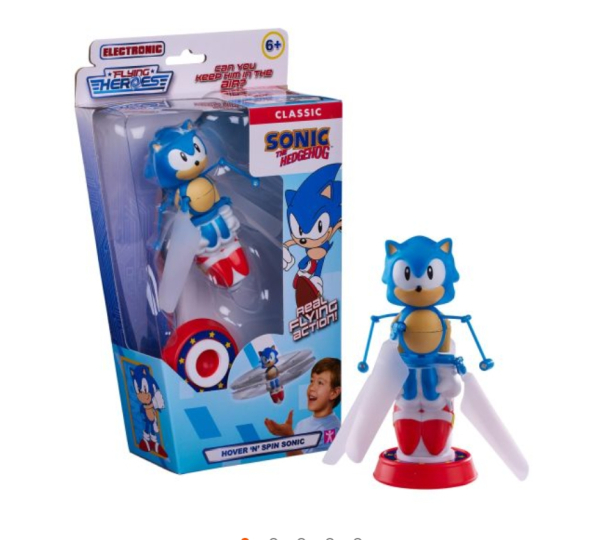 Classic Sonic the Hedgehog Flying Stickers Hover 'N' Spin Action Figure, Electronic Toy, Ages 6+ (Ref: 5029736081331)